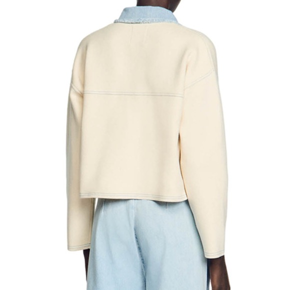 NWT Sandro Dolly Cropped Coatigan Sweater - Picture 3 of 7